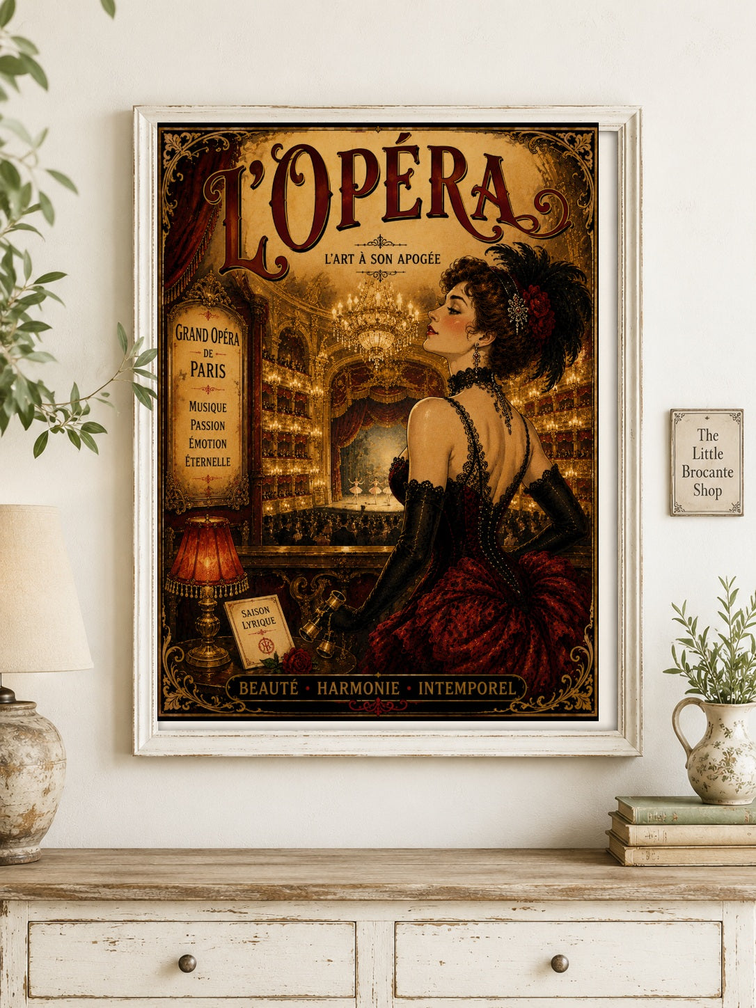L’Opéra – Vintage-Inspired Paris Opera Print | Belle Époque French Theatre Wall Art, Belle Époque, Parisian, French Vintage, Art Nouveau, Maximalist, Eclectic, Romantic, Brocante, Old World Luxury, Dark Academia, Traditional European, Theatrical Interiors wall artwork.