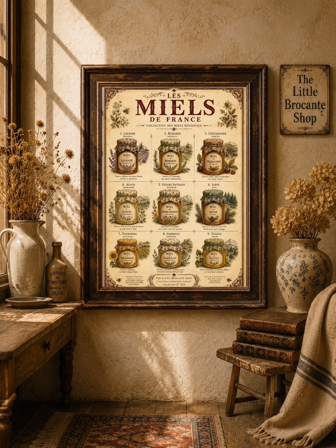 Les Miels de France | Vintage French Regional Honey Collection | French Country Kitchen Wall Art, French country wall artwork. – image 7