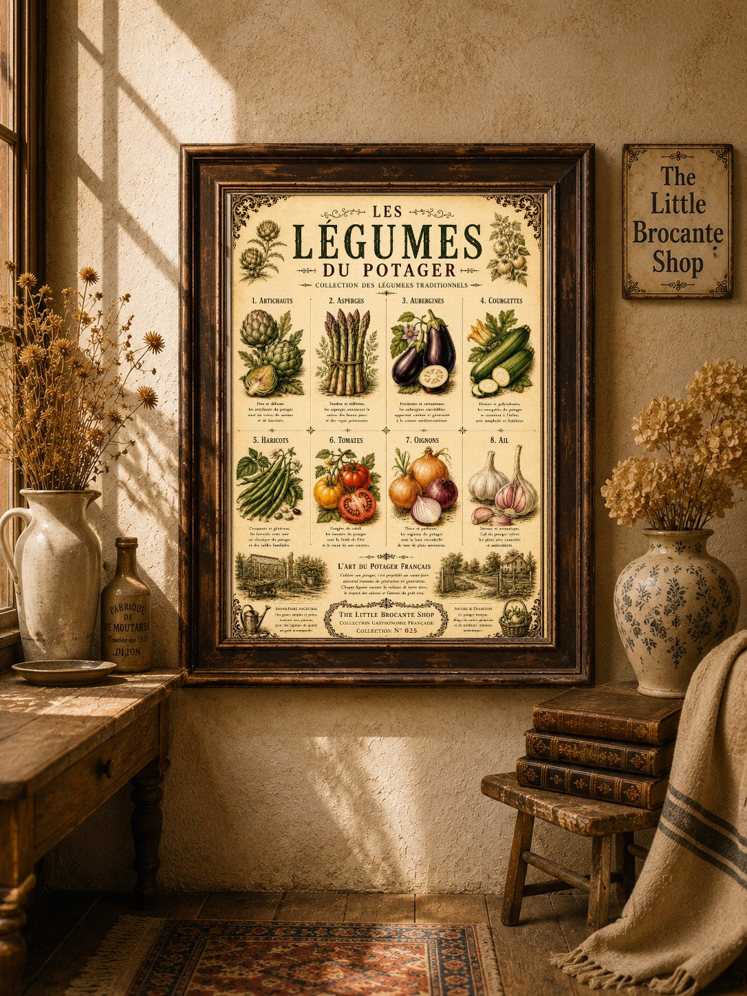 Les Légumes du Potager | Vintage French Vegetable Garden Collection | French Country Kitchen Wall Art Print, French country wall artwork. – image 7