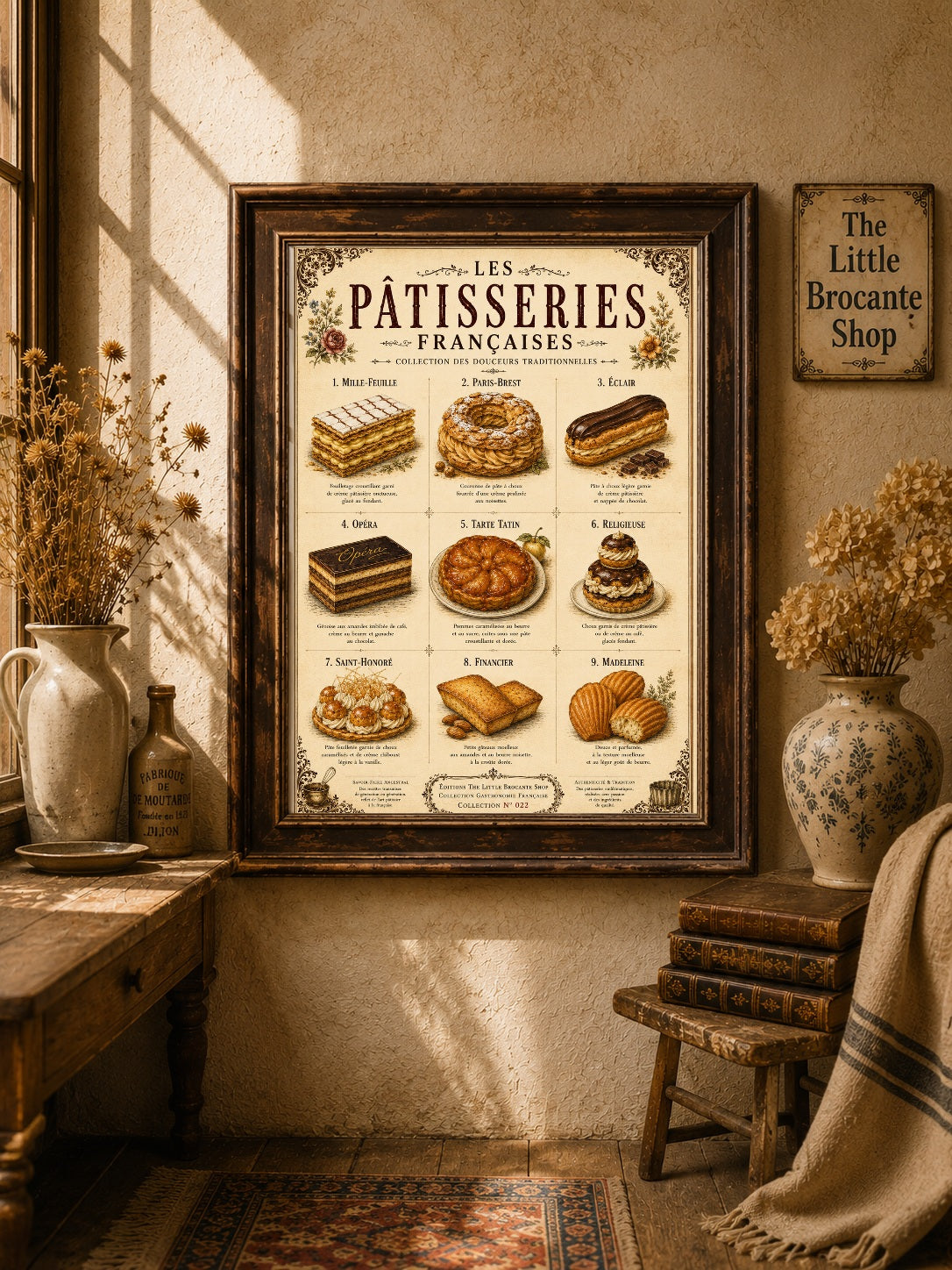 Les Pâtisseries Françaises | Vintage French Pastry Collection | French Bakery Kitchen Wall Art Print, French country wall artwork. – image 7