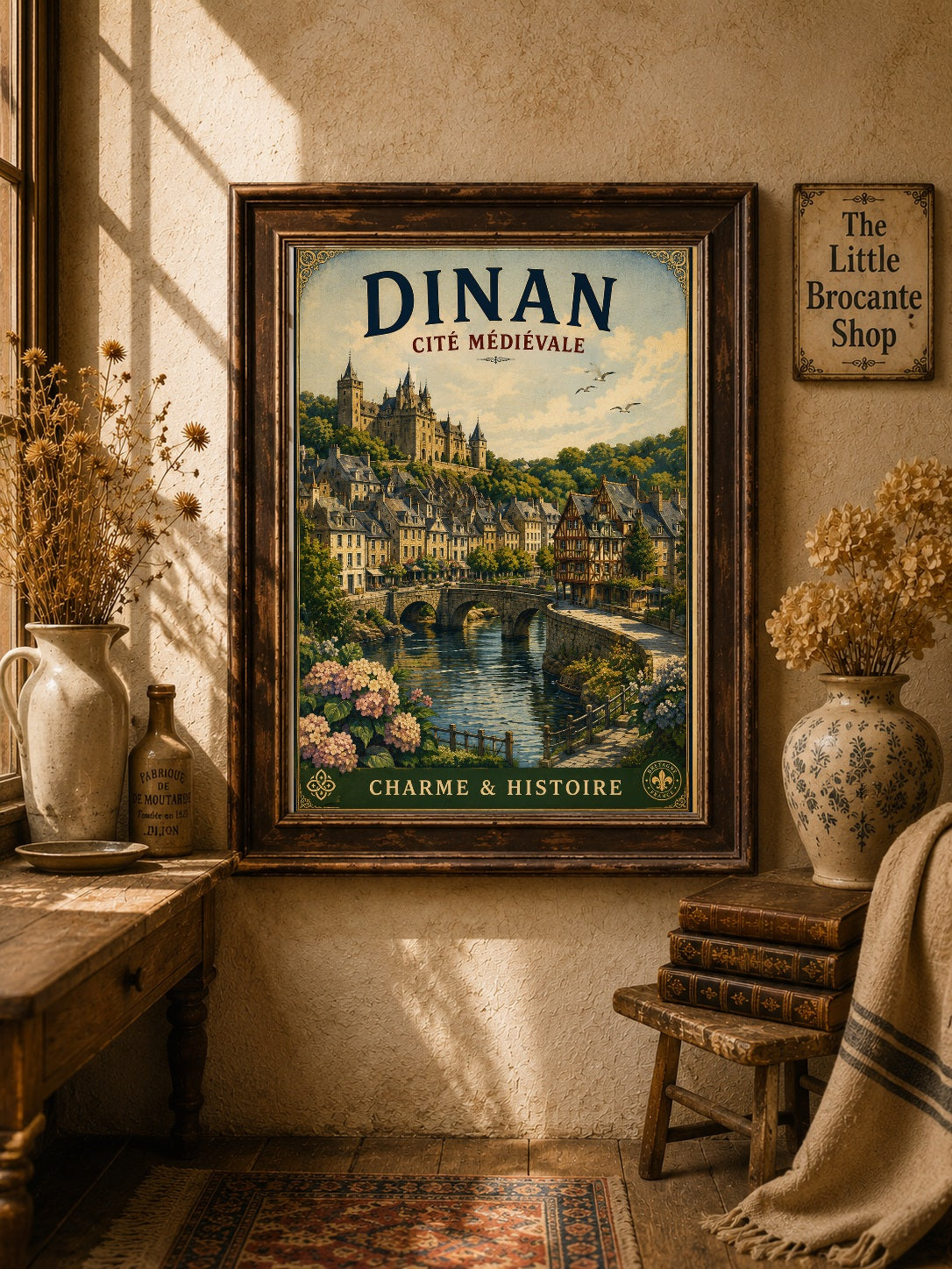 Dinan – Cité Médiévale | Vintage Brittany Travel Print, French Country
Breton
Historic European
Cottage Style
Vintage Travel
Traditional
Rustic Chic
Modern Country
Scandinavian
Contemporary Classic
Heritage Interiors
Timeless Coastal wall artwork.