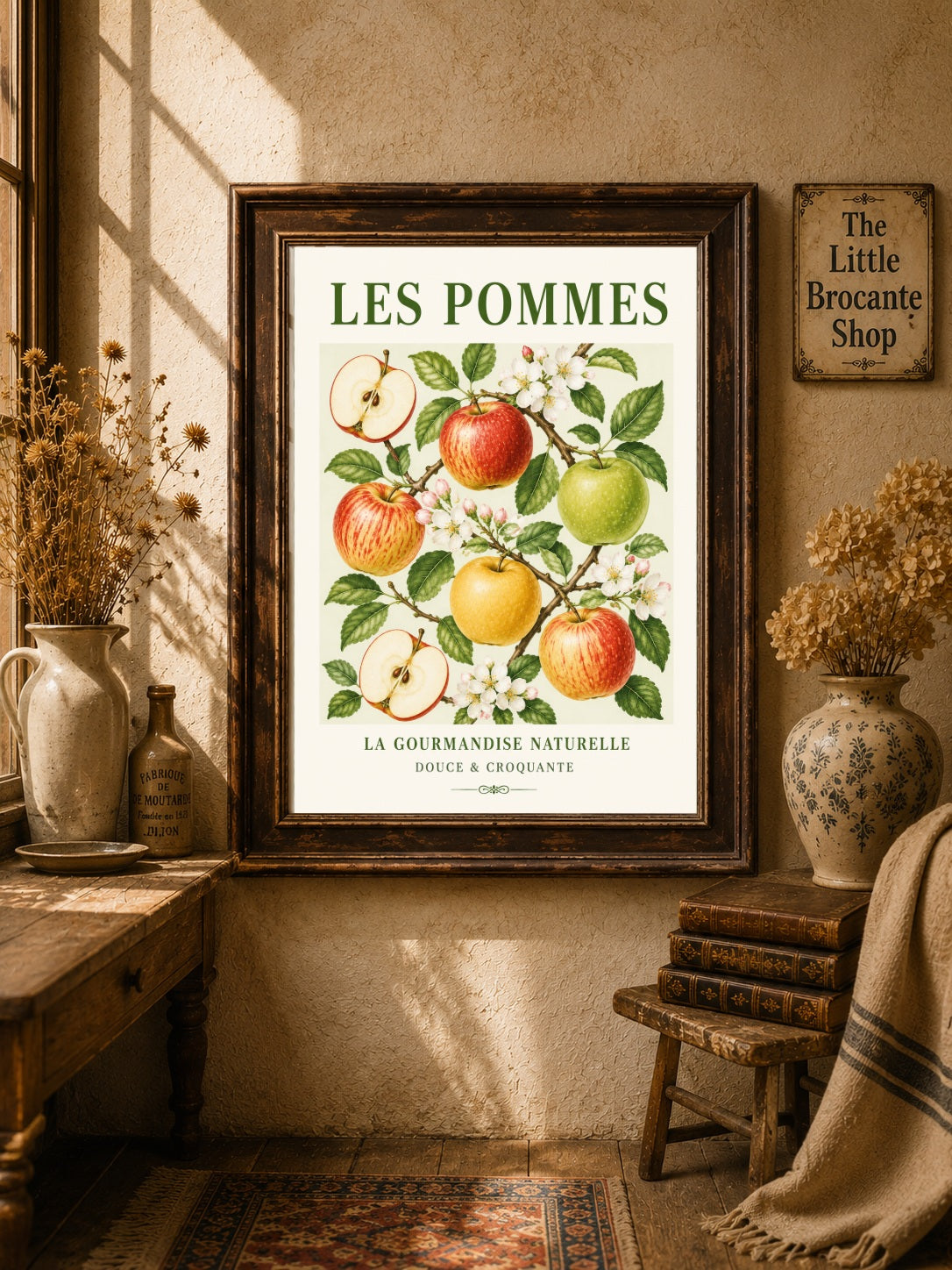 French Apples Illustrated Print - Les Pommes | French Kitchen Wall Art  Unframed Art Print