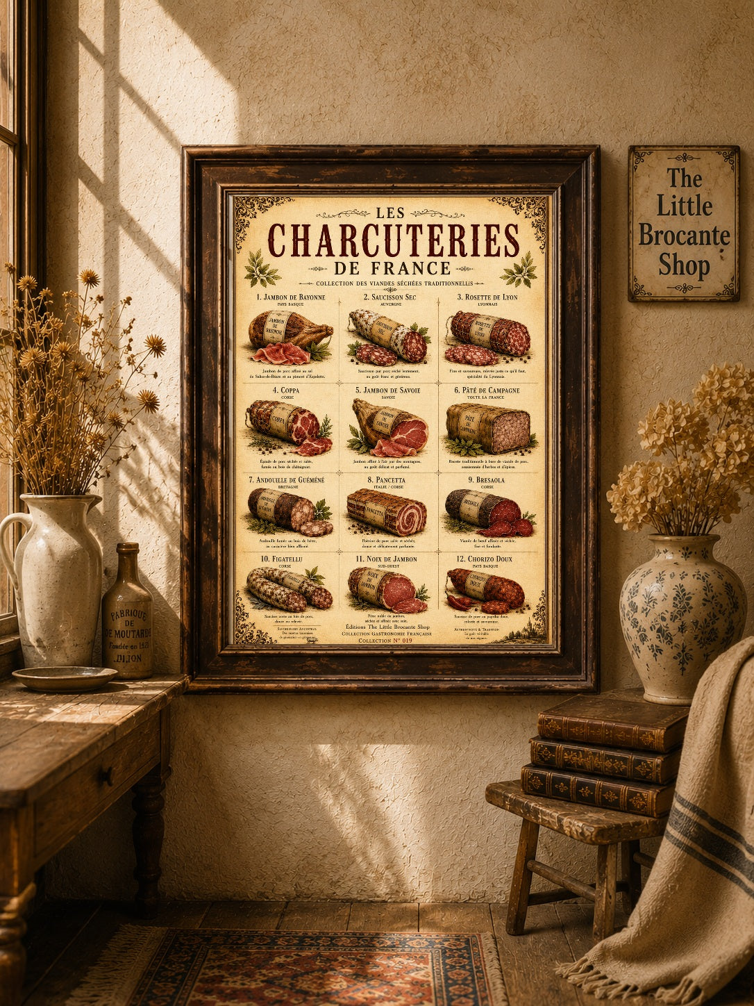Les Charcuteries de France | Vintage French Charcuterie Collection | Rustic Kitchen Wall Art, French country wall artwork. – image 7