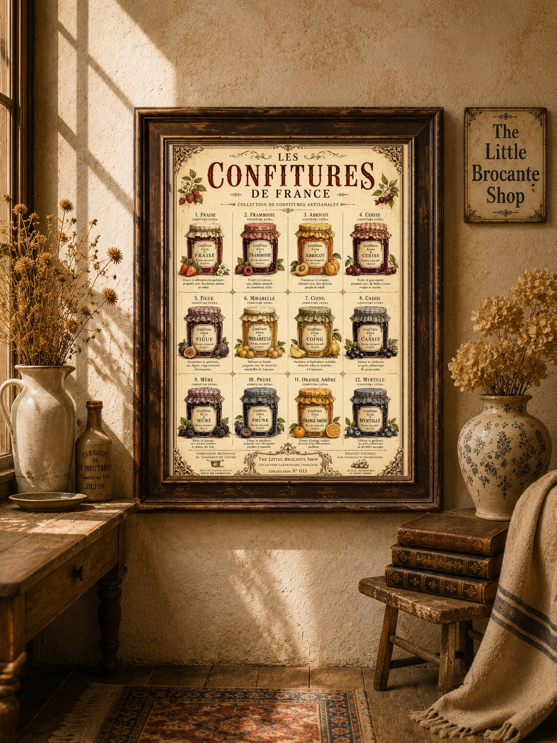 Les Confitures de France | Vintage French Artisan Jam Collection | French Country Kitchen Wall Art, French country wall artwork. – image 7