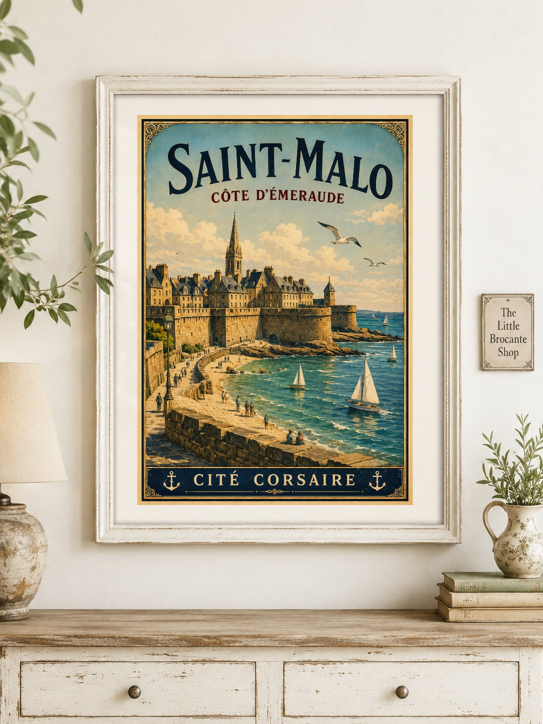 Saint-Malo – Côte d'Émeraude | Vintage Brittany Travel Print, Coastal
French Country
Breton
Nautical
Historic European
Vintage Travel
Cottage Style
Rustic Chic
Contemporary Classic
Scandinavian
Heritage Interiors
Timeless European wall artwork.