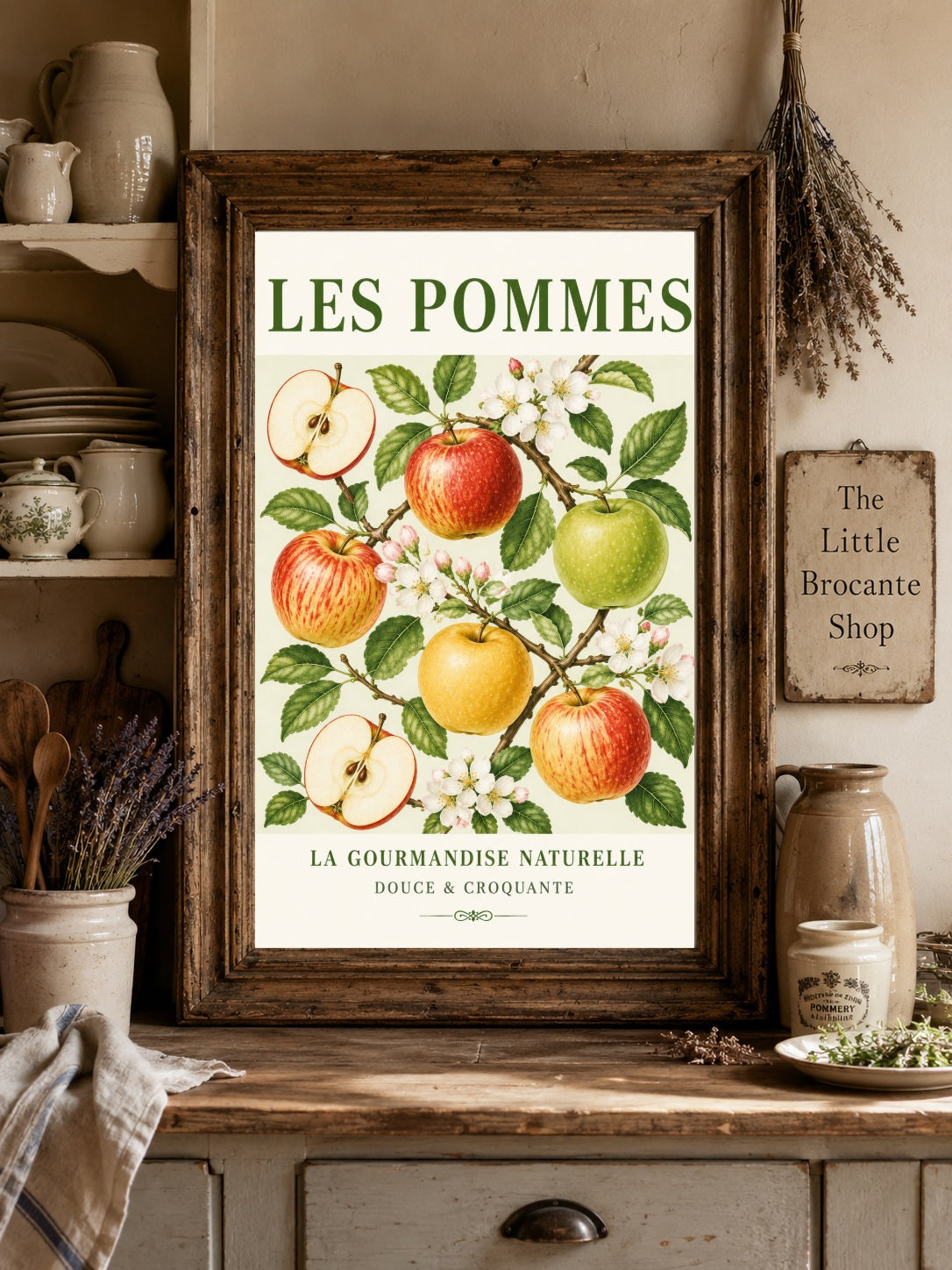 French Apples Illustrated Print - Les Pommes | French Kitchen Wall Art  Unframed Art Print