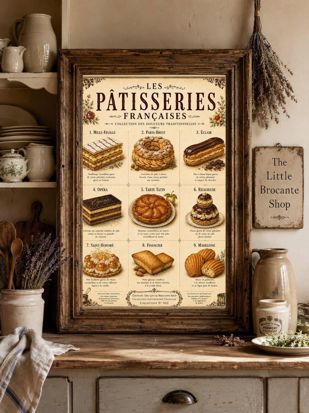 Les Pâtisseries Françaises | Vintage French Pastry Collection | French Bakery Kitchen Wall Art Print, French country wall artwork. – image 8