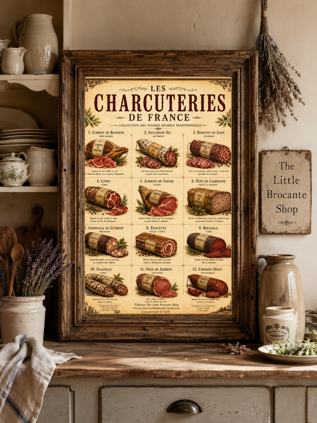 Les Charcuteries de France | Vintage French Charcuterie Collection | Rustic Kitchen Wall Art, French country wall artwork. – image 8