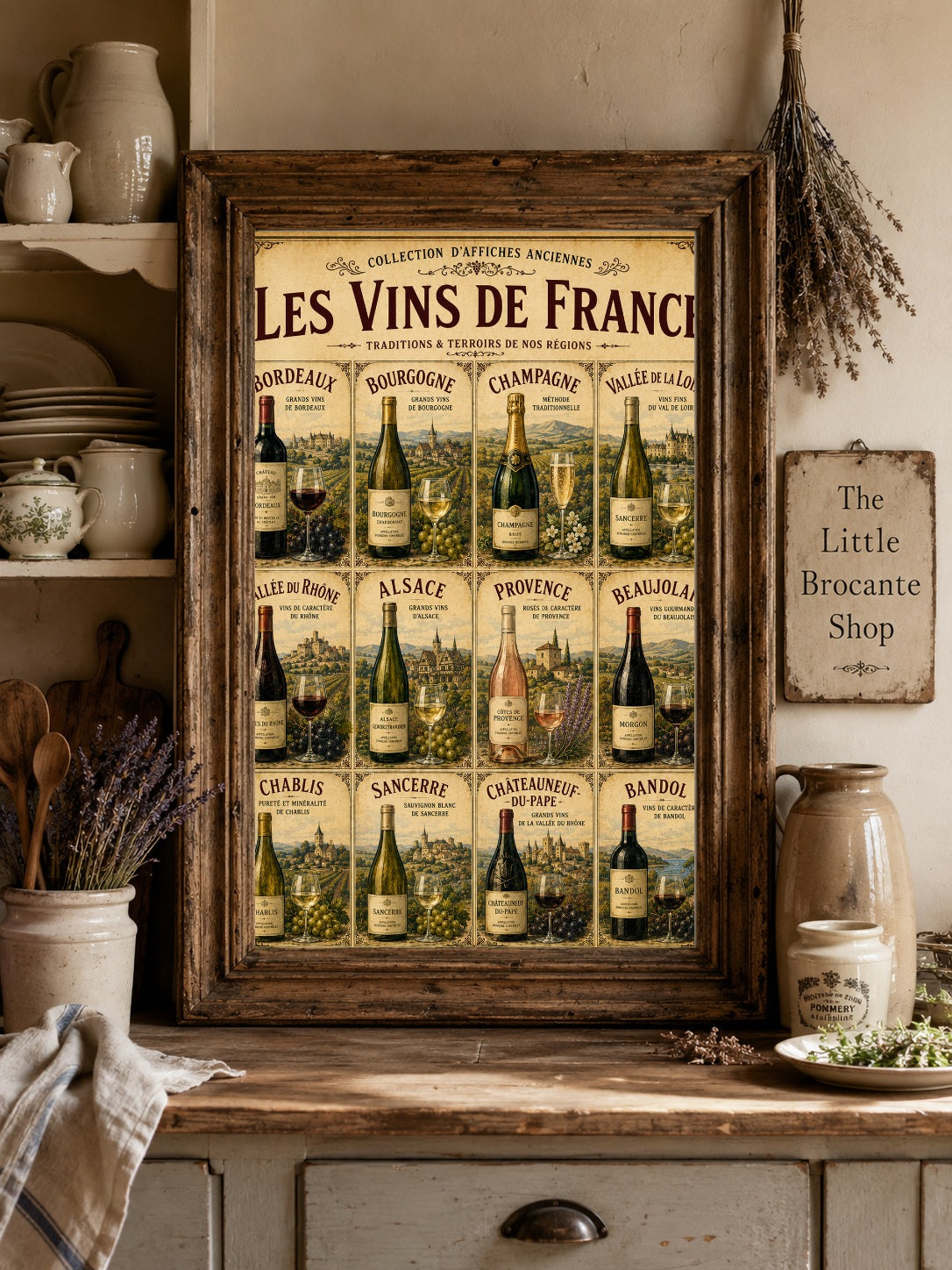Les Vins de France | Vintage French Wine Regions Collection | French Gastronomy Wall Art, French country wall artwork. – image 8