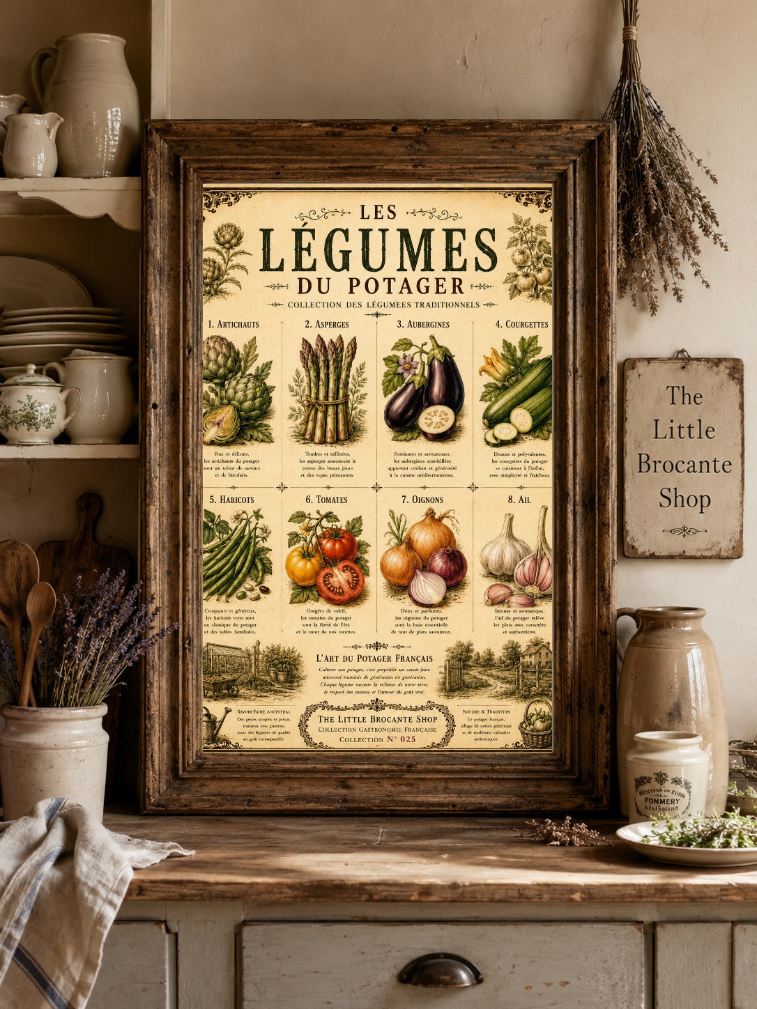 Les Légumes du Potager | Vintage French Vegetable Garden Collection | French Country Kitchen Wall Art Print, French country wall artwork. – image 8