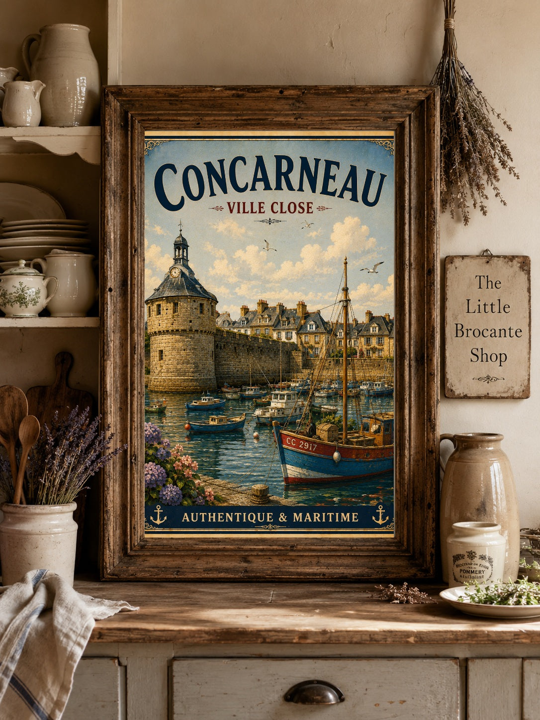 Concarneau – Ville Close | Vintage Brittany Harbour Travel Print, Coastal
Breton
French Coastal
Nautical
French Country
Vintage Travel
Scandinavian
Modern Coastal
Hamptons
Cottage Style
Rustic Coastal
Contemporary wall artwork.