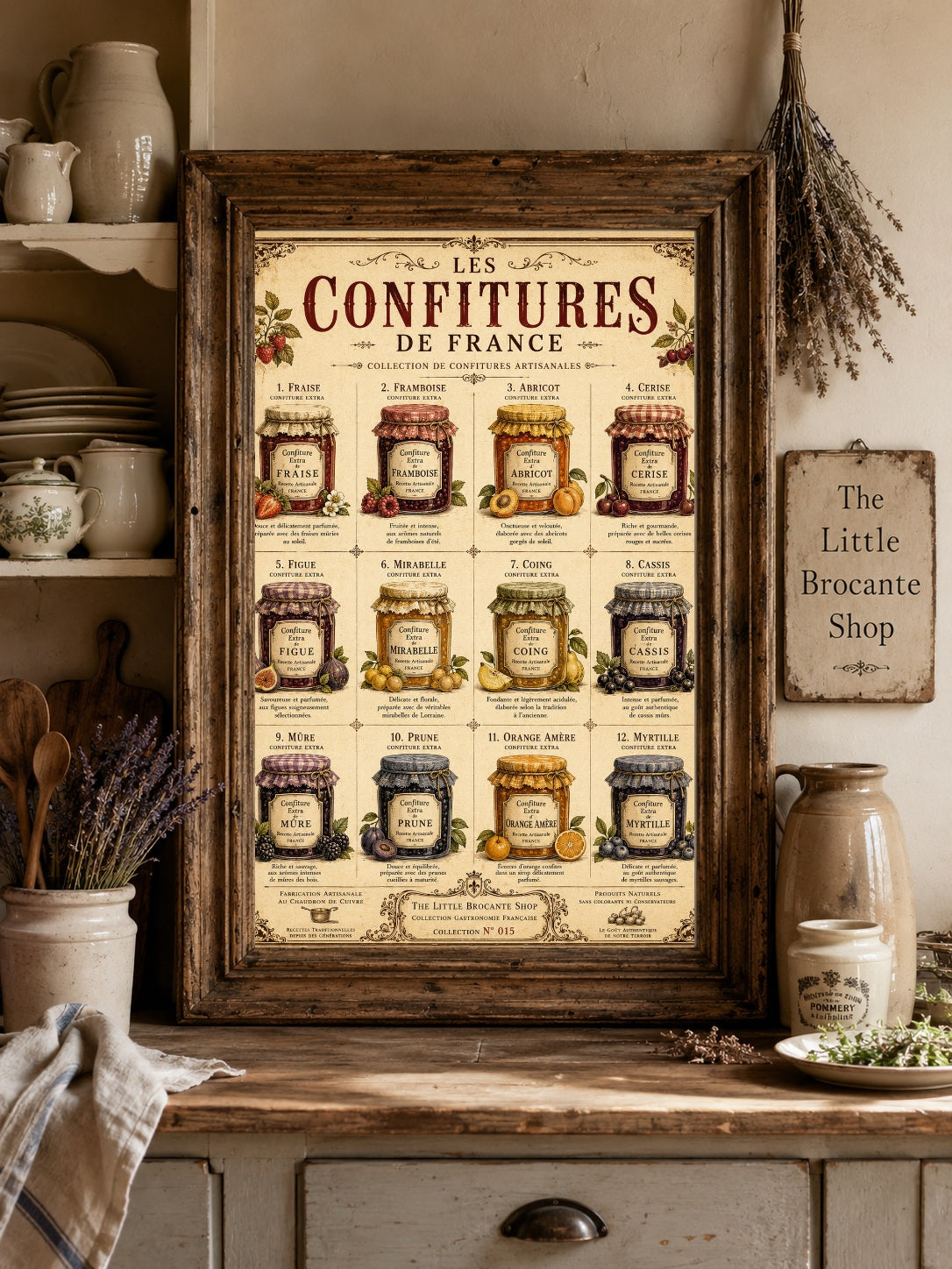 Les Confitures de France | Vintage French Artisan Jam Collection | French Country Kitchen Wall Art, French country wall artwork. – image 8
