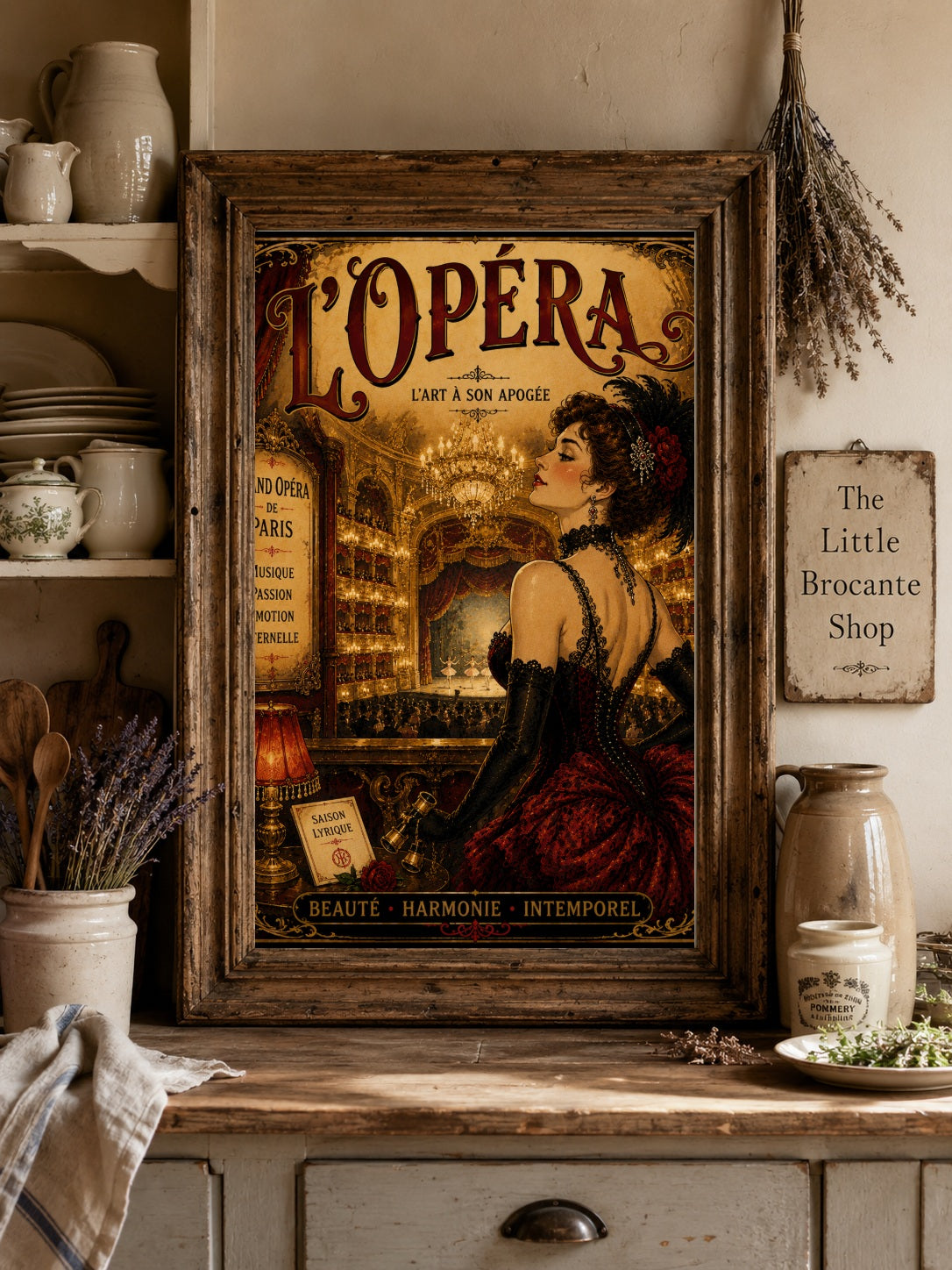 L’Opéra – Vintage-Inspired Paris Opera Print | Belle Époque French Theatre Wall Art, Belle Époque, Parisian, French Vintage, Art Nouveau, Maximalist, Eclectic, Romantic, Brocante, Old World Luxury, Dark Academia, Traditional European, Theatrical Interiors wall artwork.