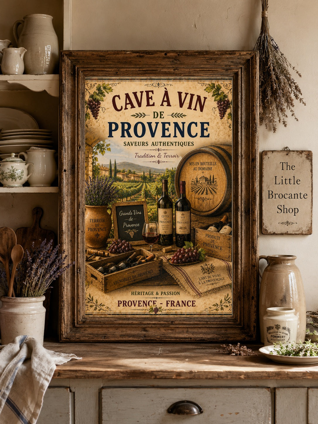 Cave à Vin de Provence – Vintage French Wine Cellar, French Country
Provence
Rustic Farmhouse
Brocante
Mediterranean
Country House
Rustic Chic
Vintage European
Traditional
French Provincial
Old World
Continental
Industrial Rustic
Wine Cellar Style wall artwork.