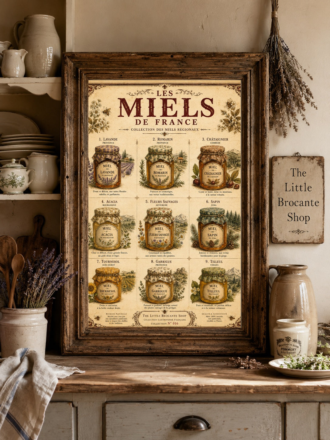 Les Miels de France | Vintage French Regional Honey Collection | French Country Kitchen Wall Art, French country wall artwork. – image 8