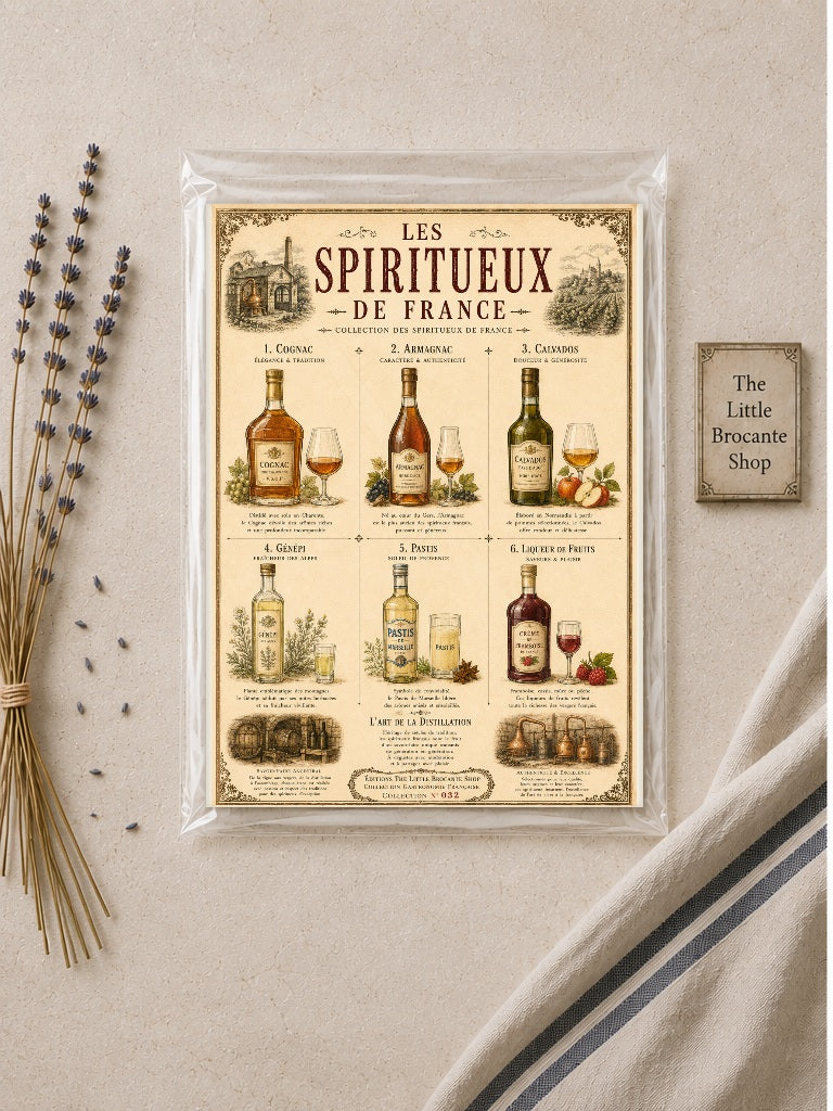 Vintage French Spirits Print (unframed) | Les Spiritueux de France | Bar & Kitchen Wall Art