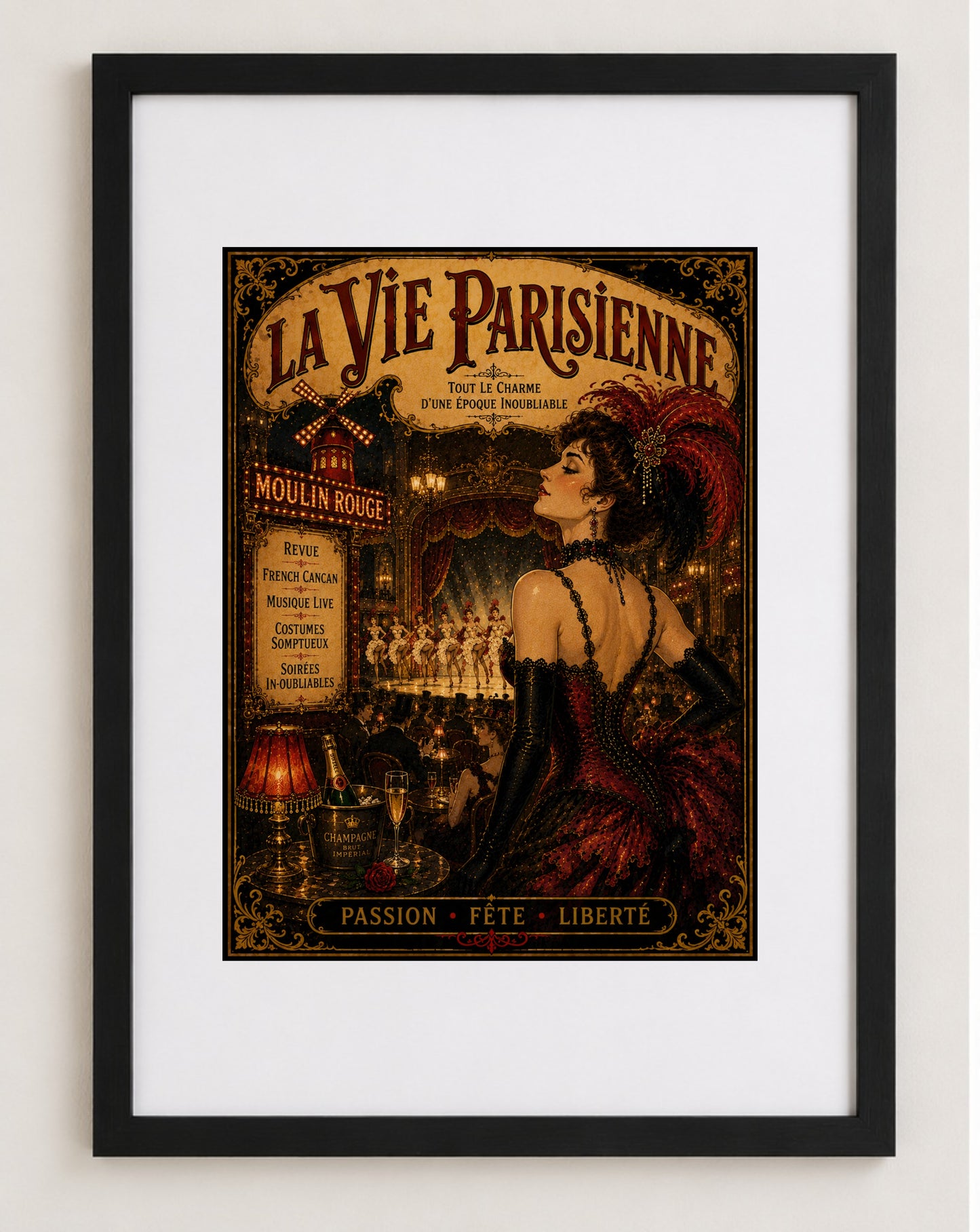 La Vie Parisienne Paris Nightlife Print | Belle Époque Wall Art, Belle Époque, Parisian, Art Nouveau, French Vintage, Maximalist, Eclectic, Brocante, Romantic, Old World Luxury, Dark Academia, Traditional European, Theatrical Interiors wall artwork.
